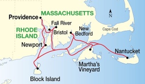 Map of the New England Islands Cruise