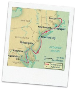 DC to Boston Map polaroid