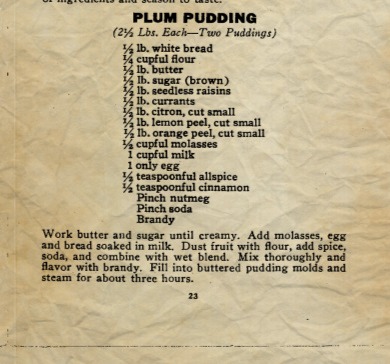 Plum Pudding Recipe