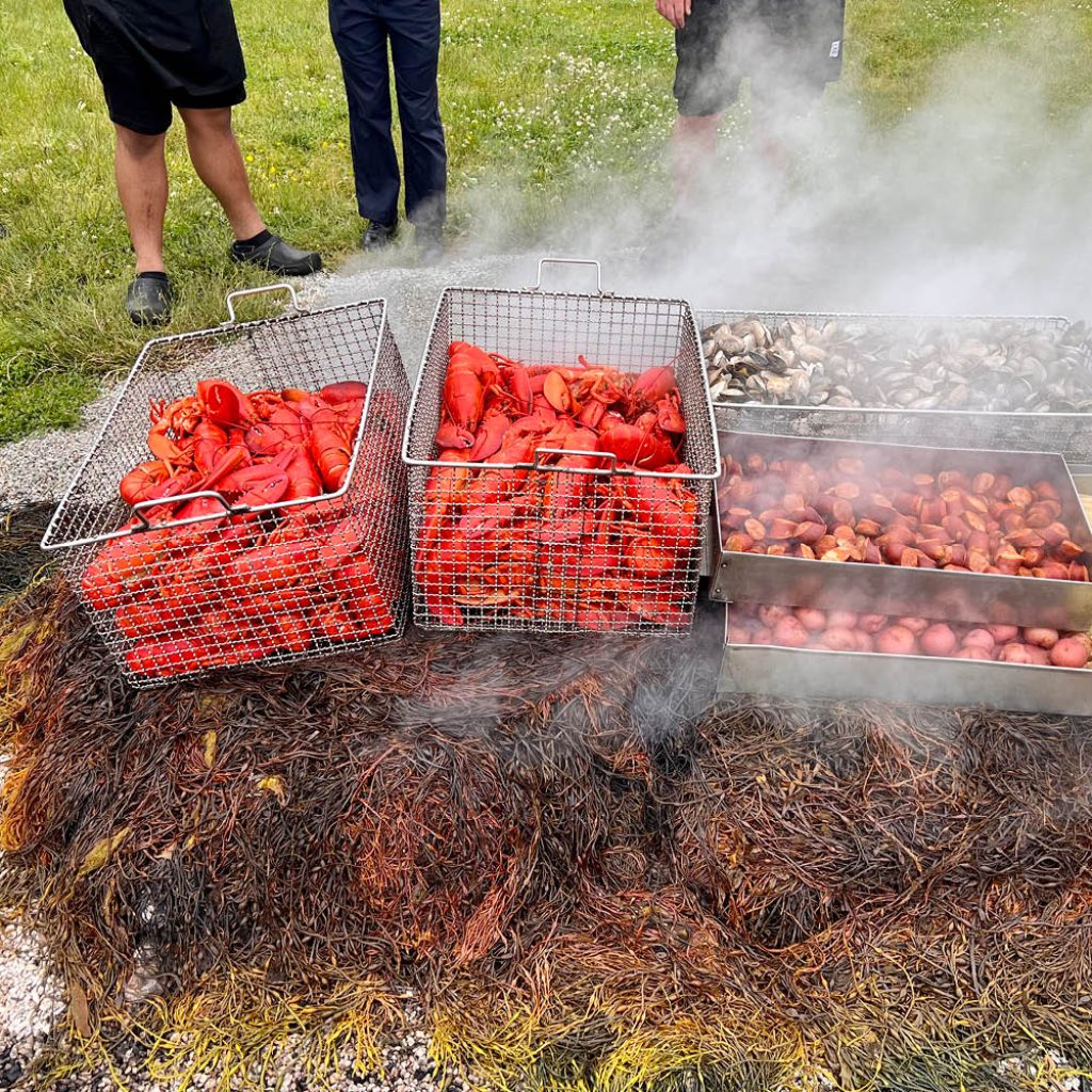 cooking lobster outdoors