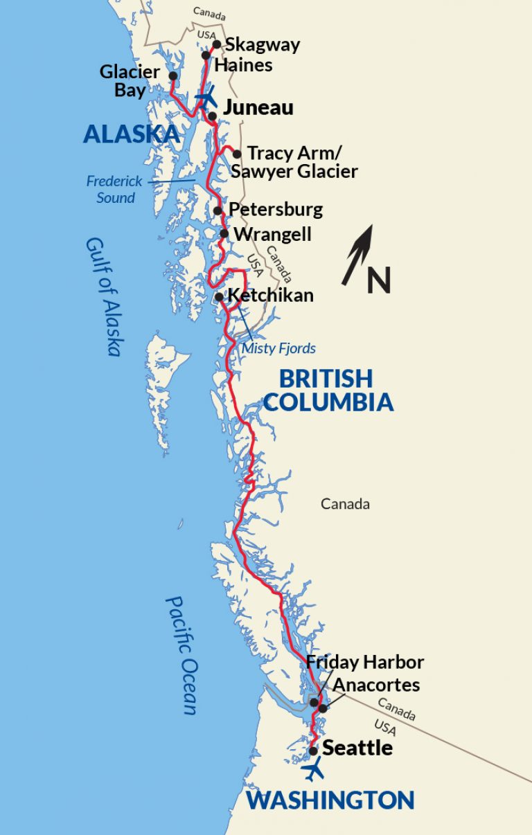 map of inside passage from seattle to alaska        <h3 class=