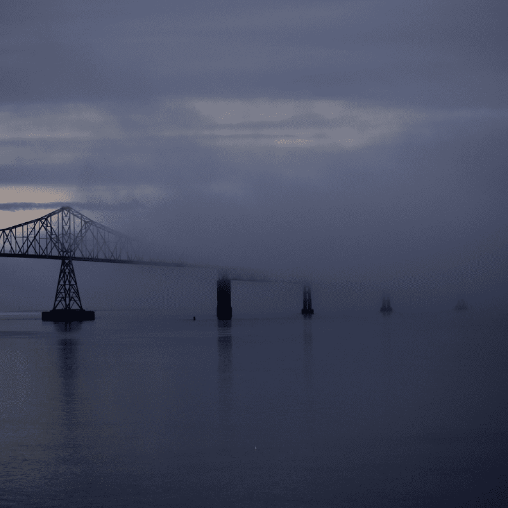 astoria megler bridge in fog