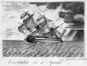 Captain Robert Gray's ship in a Columbian River squall