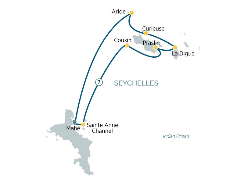 Emerald Cruises Seychelles cruise map