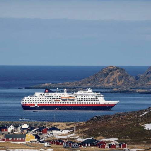 hurtigruten cruise ship in Norway the nordkapp