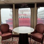 American West cruise ship Paddlewheel lounge while docked next to the American Pride