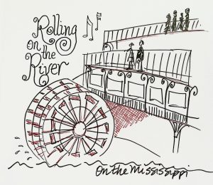 sketch on the Mississippi River cruise