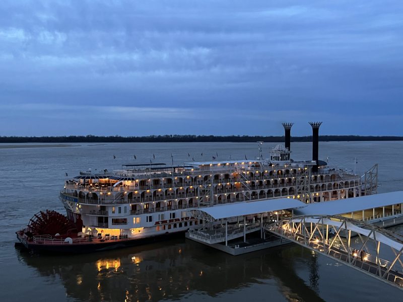 The American Queen docked in Tunica