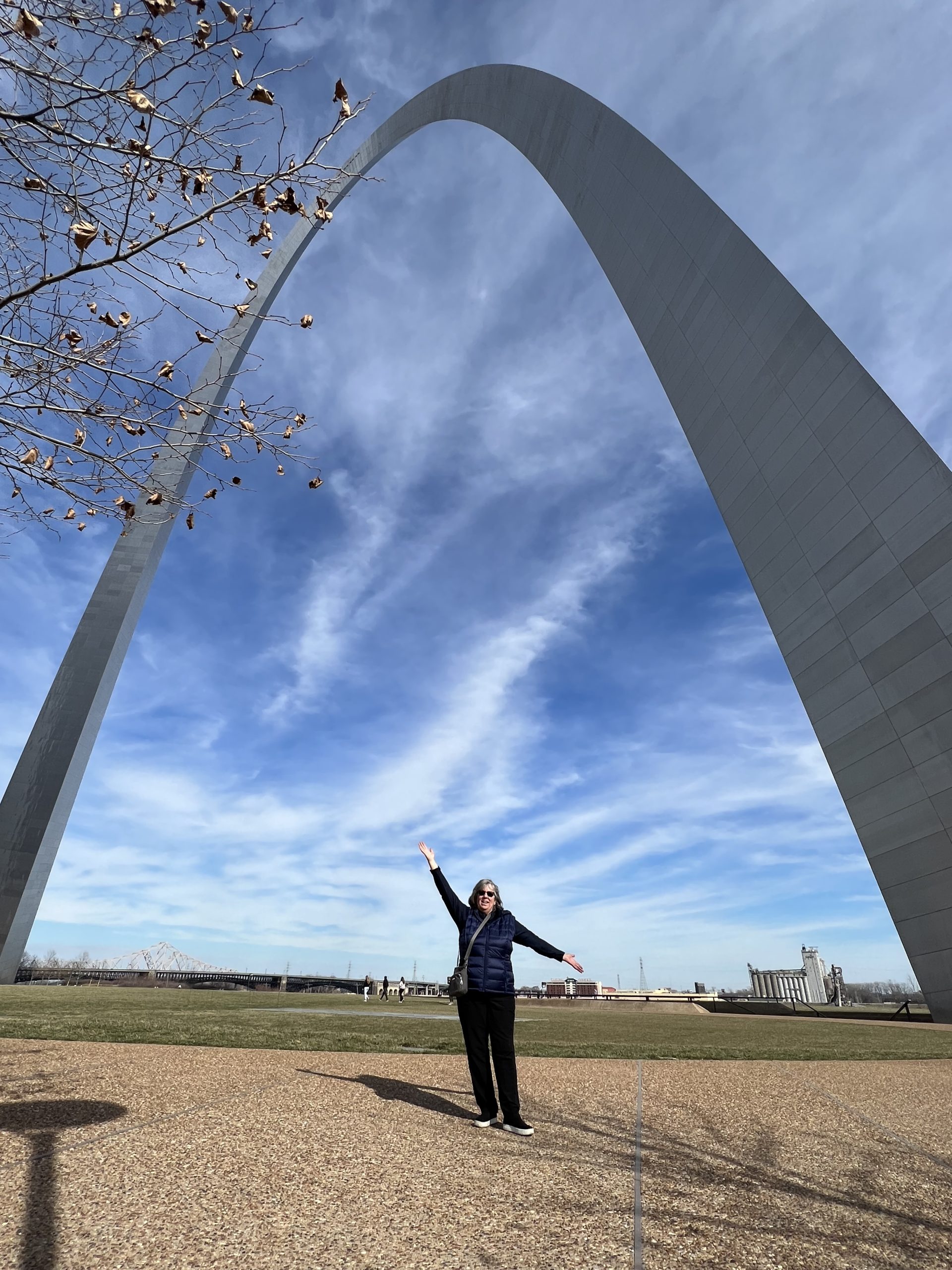 standing under the St Louis arch