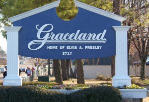 the Graceland Home of Elvis Presley sign
