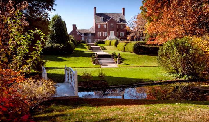 The historic home William Paca House Garden in Autumn Annapolis Maryland