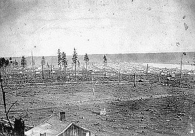 An old black and white photo of Willamette Valley, OR circa 1800w