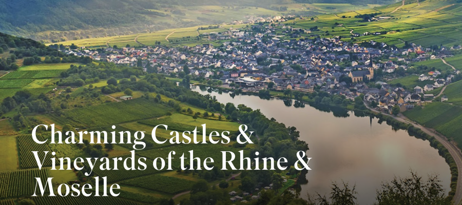 Charming castles and vineyards of the Rhine river with scenic cruises