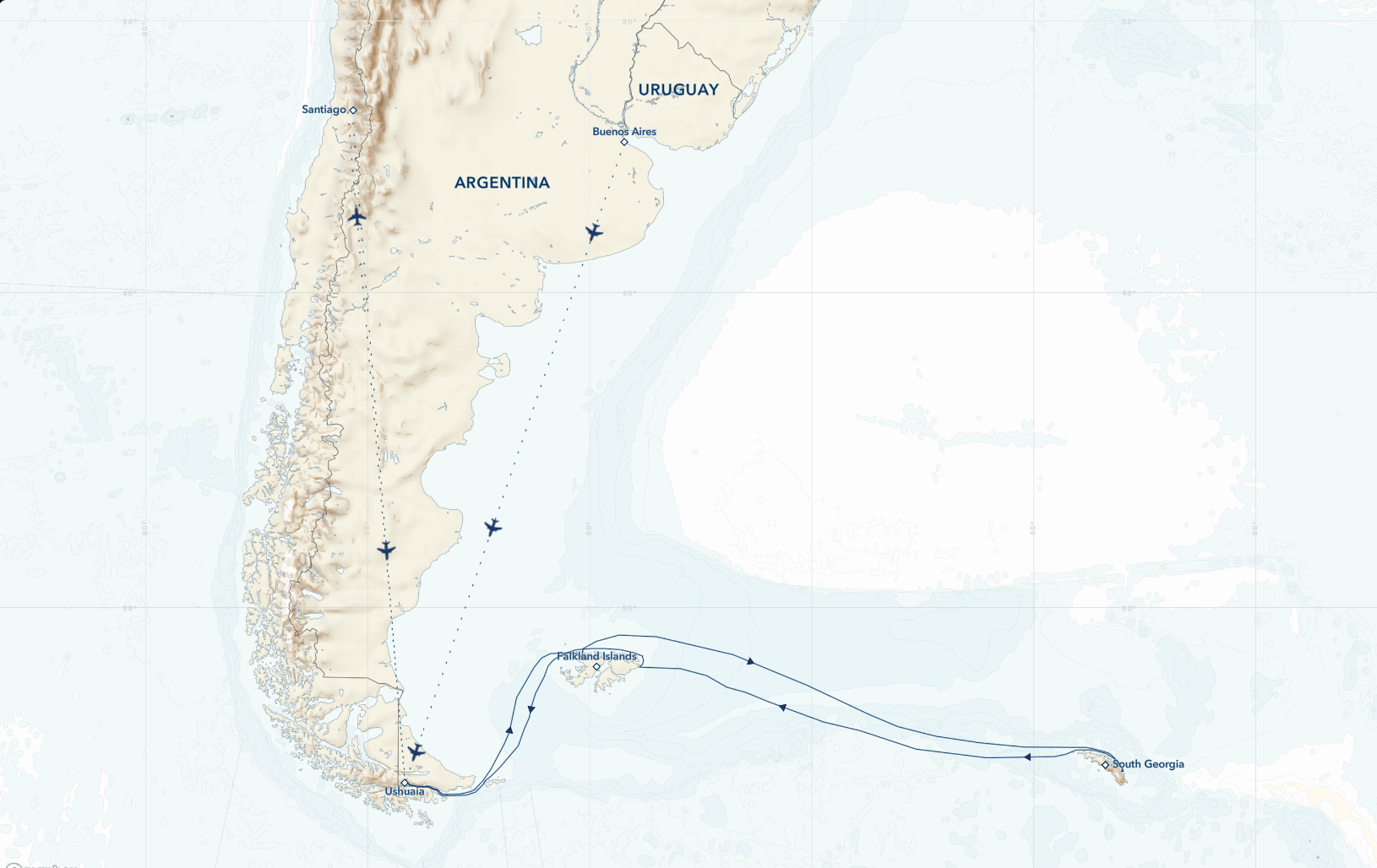 South Georgia and the Falklands map