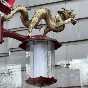 china town in vancouver bc lamp post
